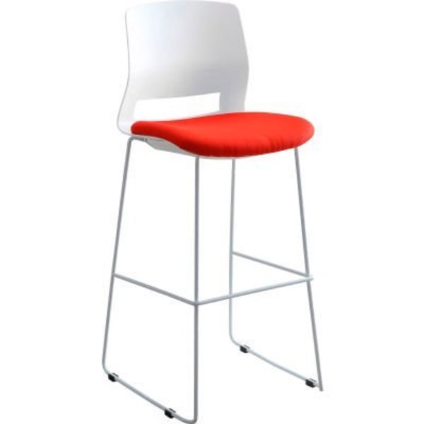 Lorell ¬Æ Stacking Stools - White/Red - Artic Series - Set of 2 LLR42953
